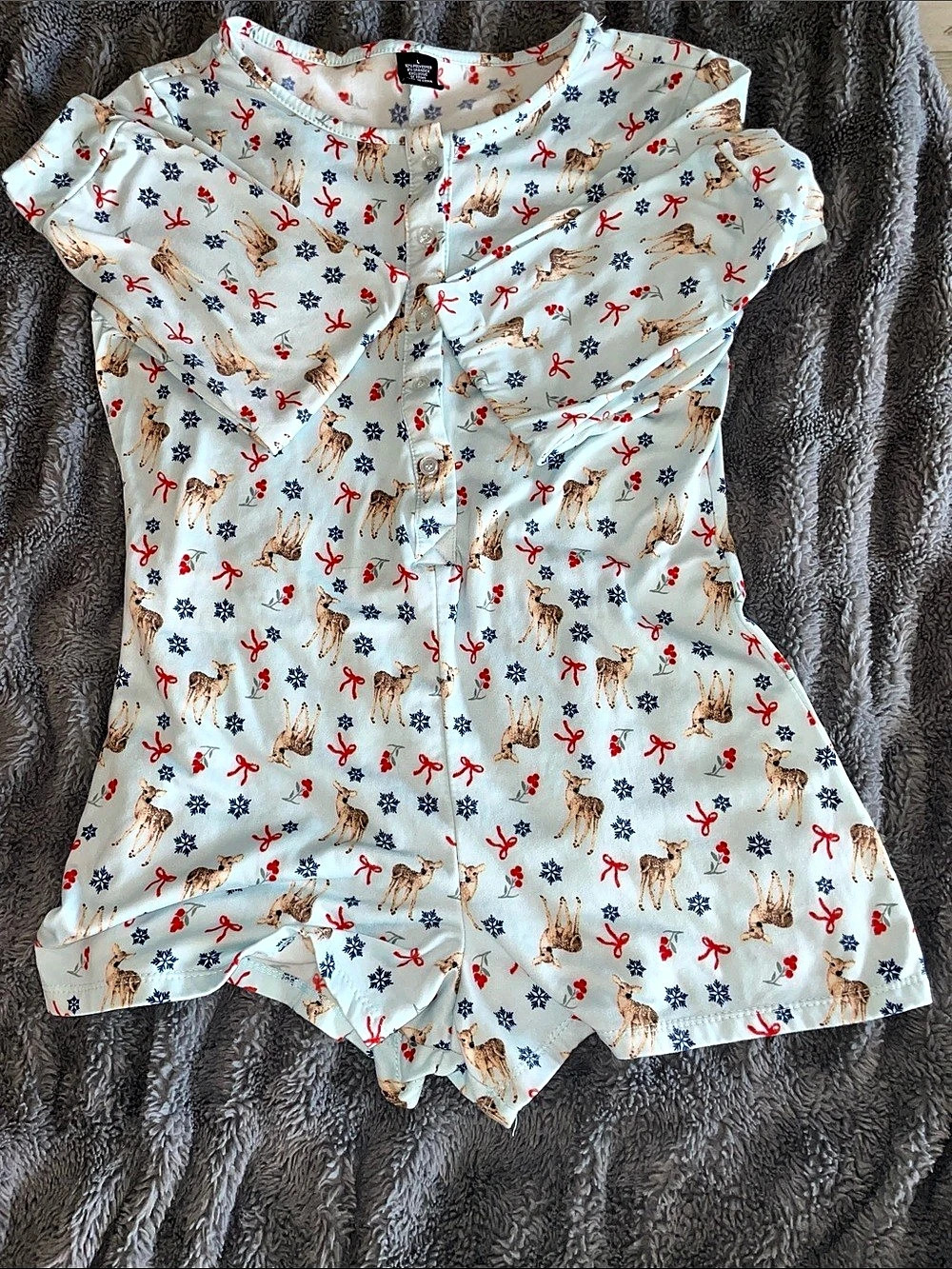 Girls Deer Print Romper
